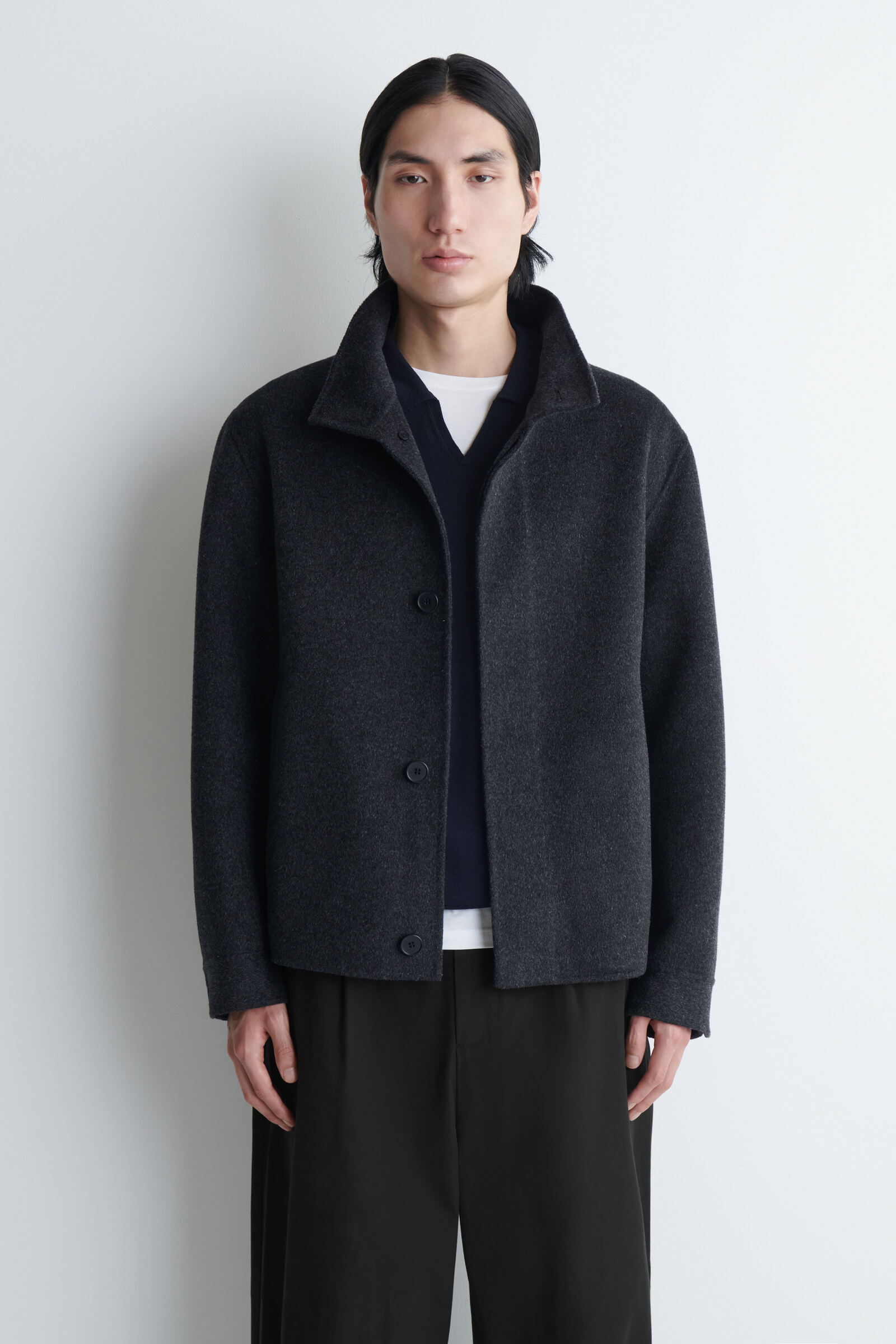 COS チャコールグレー　ウールジャケット　メンズジャケット COS チャコールグレー ウールジャケット メンズジャケット コス COS